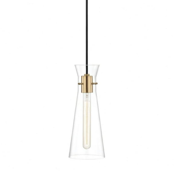 -One Light Pendant in Style-5.5 inches Wide By 13.75 inches High-Aged Brass Finish Bailey Street Home 735-Bel-2692914