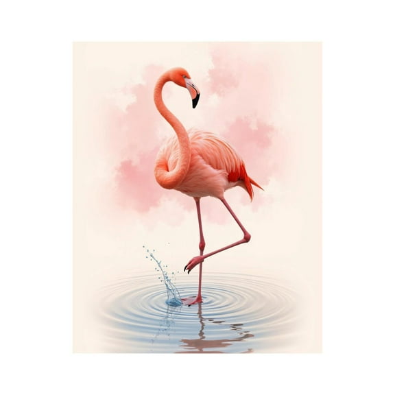 Paint by Numbers Kit for Adults, Pink Flamingo Water Ripple Art Paint by Numbers, Easy Paint by Numbers Kit for Adults Beginner, DIY Adult Paint by Number Kits on Canvas, Home Decor