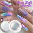 thumbnail image 2 of Mirror Neon Aurora Nail Art Glitter Powders Mermaid Unicorn Chrome Pigment Dust Manicure DIY Nail Art Decoration (1 Box), 2 of 7