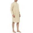 thumbnail image 2 of MODA NOVA Big & Tall Men's Cotton Bathrobe Long Sleeve Nightgowns Dress Khaki S, 2 of 4