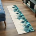 thumbnail image 4 of Teal Feather Runner Rug 2x6 FT, Non Slip Hallway Carpet, Farmhouse Feather Art Teal Ombre Washable Soft Floor Carpet Throw Runner Carpet Long Rug for Entryway Kitchen Bedside Sliding Door, 4 of 9