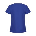 thumbnail image 3 of WIZUTIZ Corset Tops for Women up to 65% Off Ultra Soft Athletic Flowy Plain T-shirt V-Neck Lightweight Ladies Blouse Loose Fit Solid Shirts Oversize Linen Tops Vintage Short Sleeve Tee Tshirt Blu, 3 of 6