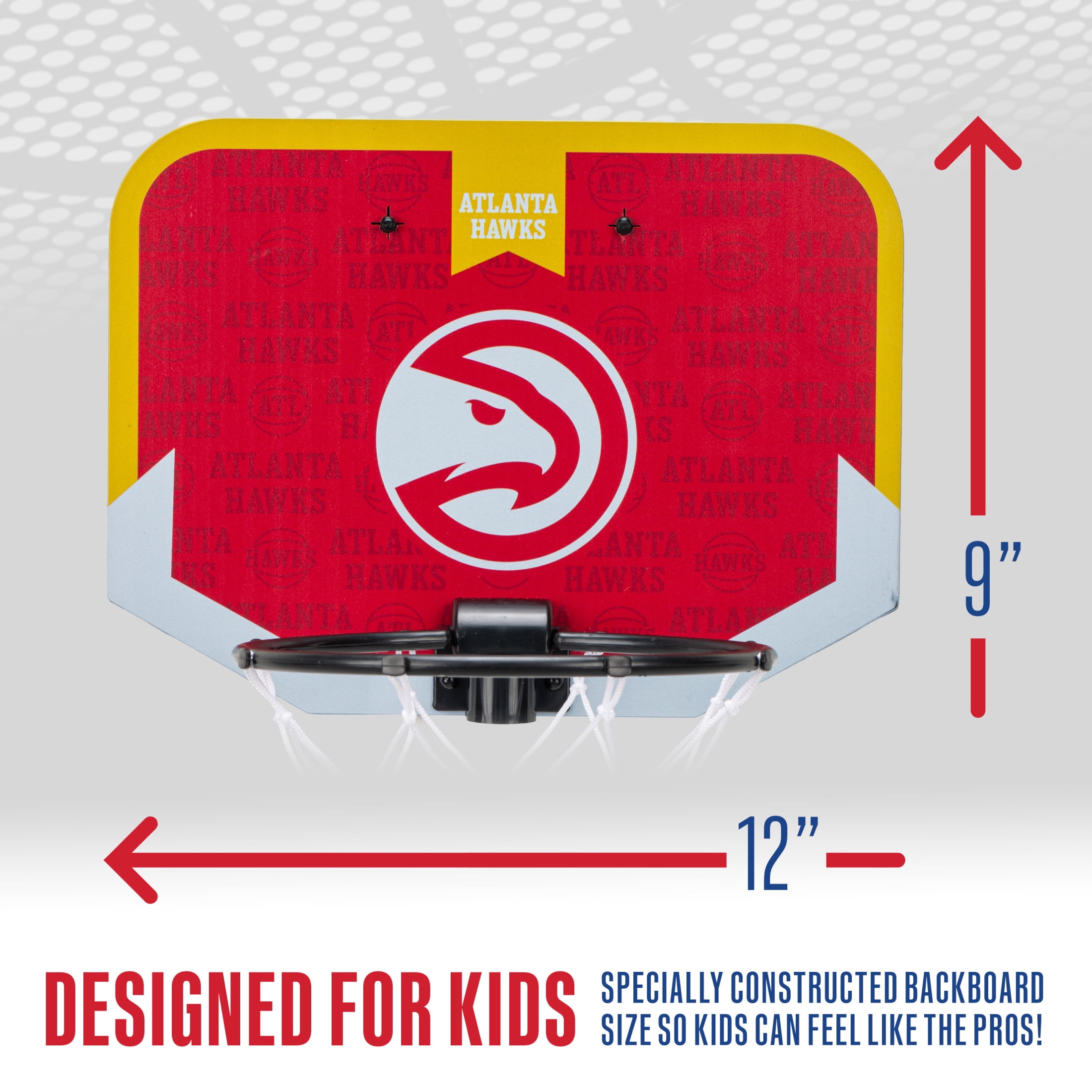 Franklin Sports NBA Atlanta Hawks Mini Over the Door Basketball Hoop - Kids Indoor Mini Basketball Hoop with Basketball - NBA Fan Shop Mini Hoop for Bedroom + Office - Over the Door Mini Hoop Set