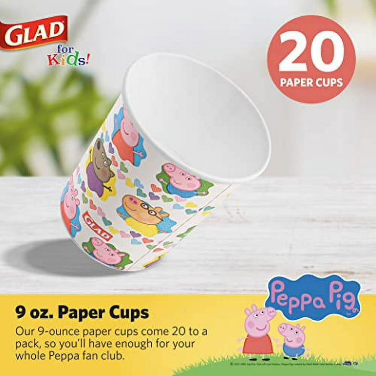 Glad for Kids 7 inch Peppa Pig Friends Paper Plates, 20 Ct, Disposable  Paper Plates with Peppa Pig Characters