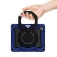 thumbnail image 2 of Mantto for iPad Pro 12.9 5th Gen 2021/iPad Pro 12.9 4th Gen 2020/iPad Pro 12.9 3rd Gen 2019, Protective Rugged Heavy Duty Kids Friendly Silicone Rubber Case with Folding Stand/Handle, Dark Blue, 2 of 6