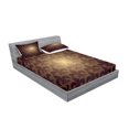 thumbnail image 2 of Ambesonne Brown Fitted Sheet & Pillow Sham Set, Royal Flower, King, Brown, 2 of 2