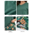 thumbnail image 6 of ValueVibe Plus Size Pajamas for Women Short Sleeve Loungewear Sets 2 Piece Nightwear Floral Sleepwear, Green 4XL, 6 of 9