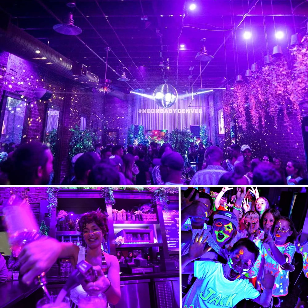 Ontesik 100W LED UV Black Light, Outdoor IP66 Waterproof, UV Lighting with Plug, Fluorescent Light, Used for Black Light Party, Screen Print, Aquarium, Fluorescent Posters, Body Painting