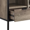 thumbnail image 3 of Rustic oak and black TV stand with compartments / Ideal for media equipment, holds 50 - inch flat - screens, 3 of 4