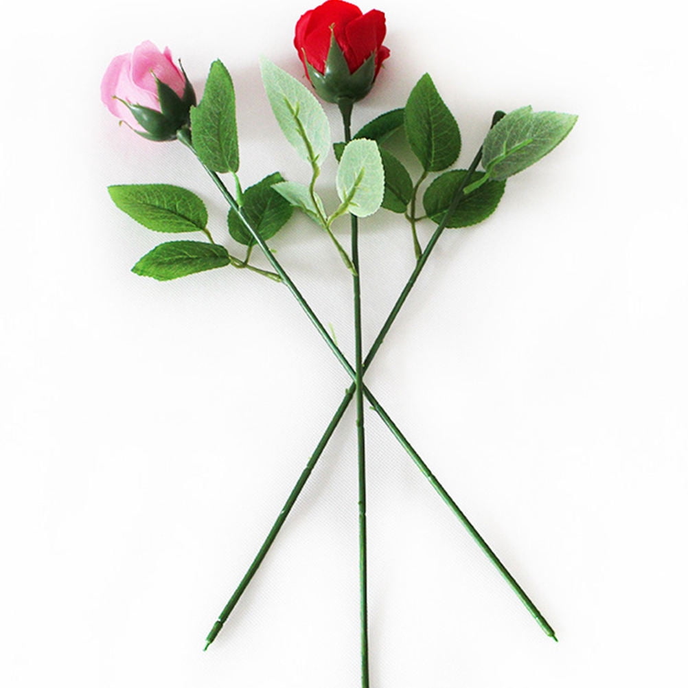 TABLZONE Green Artificial Rose Stems for Wedding Decorations, Crafts, Floral Arrangements and Home Decor