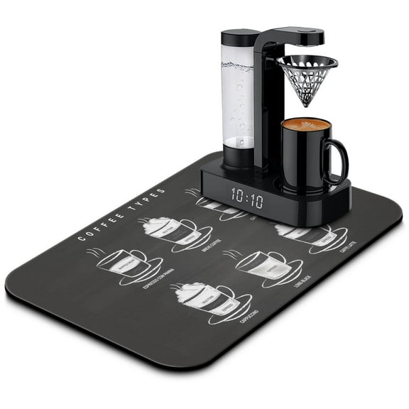 Premium Coffee Mat for Ultimate Fun - Espresso Tray for Coffee Bar, Ideal Under Coffee Pot Mat, Coffee Drying Mat Efficient Dish Drying Mat, Size 19.5x12in; Kitchen Counter Drying Pad