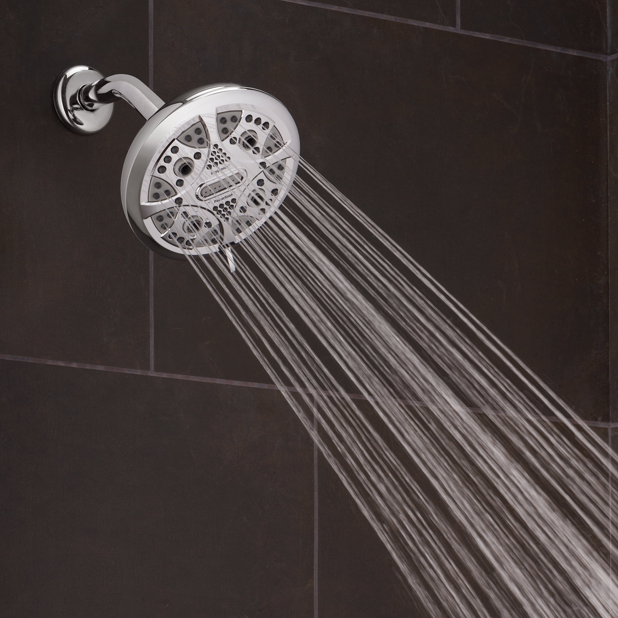 Oxygenics, 5-Spray, PowerSoak, Rain Shower Head, Chrome, 1.8 GPM 42288