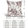 thumbnail image 5 of Vintage Floral Pillow Covers 18x18 Inch Set of 2 Burgundy and Cream Floral Throw Pillow Covers Chinoiserie Flower Pillowcases Rustic Farmhouse Cotton Linen Cushion Covers for Couch Bed Sofa Home Decor, 5 of 6