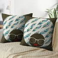 thumbnail image 3 of LALILO Throw Pillow Covers Young Afro Girl Dark Skin Creative Cushion Cover 18" x 18", 2 Pack, 3 of 6