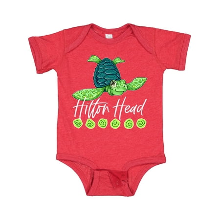 

Inktastic Hilton Head Cute Smiling Sea Turtle Gift Baby Boy or Baby Girl Bodysuit