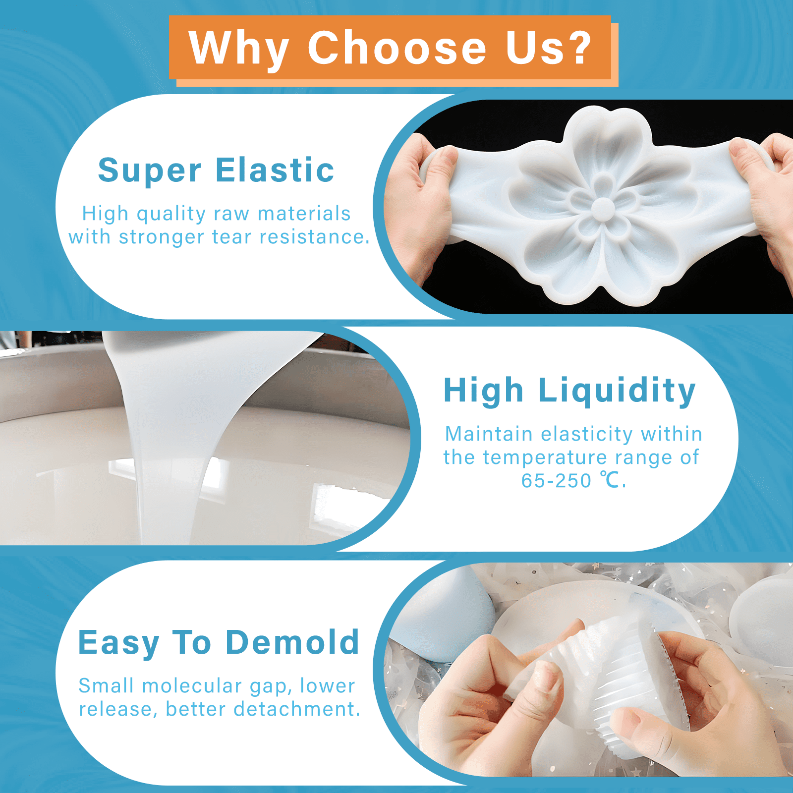 Bond Craftor 64oz Silicone Mold Making Kit – Fast Cure Soft Rubber for Resin Molds, Candle & Soap Crafts
