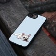 thumbnail image 4 of WIRESTER Shockproof Soft Rubber Cover Case for Apple iPhone 16e 6.1" 2025, French Bulldog Dog Lying Down Looking Up On Pale Aqua Background, 4 of 5