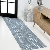 JONATHAN Y SCANDINAVIAN 2 x 8 Runner Rug, Anders Arch Stripe Two-Tone - Navy/Cream, SCN107A-28