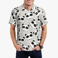 thumbnail image 3 of Balery Cute Panda Printed Men’s Short Sleeve Polo Shirt, Midweight Men's Shirt,Golf Polo shirts -Small, 3 of 9
