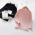 thumbnail image 7 of GYRATEDREAM Kids Baby Girls Basic Solid Color Half Turtleneck Cotton T-Shirt Tops Long Sleeve Clothes 2-7 Years, 7 of 7