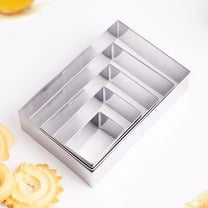 Milisten 5Pcs Stainless Steel Rectangular Cookie Cutter Set for Baking and Dough Cutting Tools