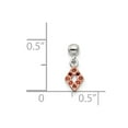 thumbnail image 3 of 925 Sterling Silver Mio Memento Rose Tone with Red CZ Dangle Charm Pendant; for Adults and Teens; for Women and Men, 3 of 3