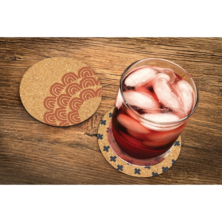 Hillfolk Stamped Coaster Kit- Includes Wood Stamps, 4 Cork