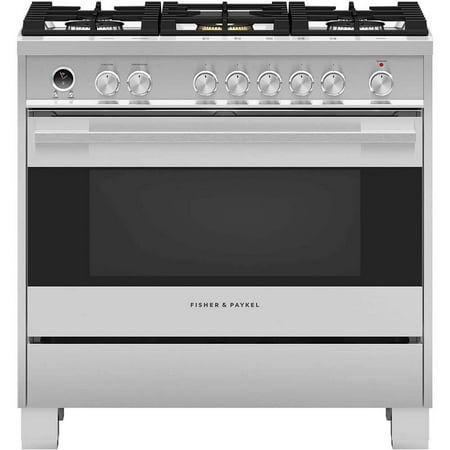 Fisher & Paykel OR36SDG6X1 36 inch 5 Burner Stainless Freestanding Duel Fuel Range