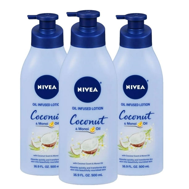 Pack of (3) Nivea Lotion Coconut And Monoi Oil Infused 16.9 Ounce