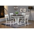 thumbnail image 2 of 45"x45"x63" White & Grey 5-Piece Hudson Dining Set, 2 of 5