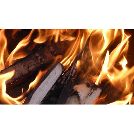 Canvas Print Heat Burn Firelight Fire Wood Flame Stretched Canvas 10 x