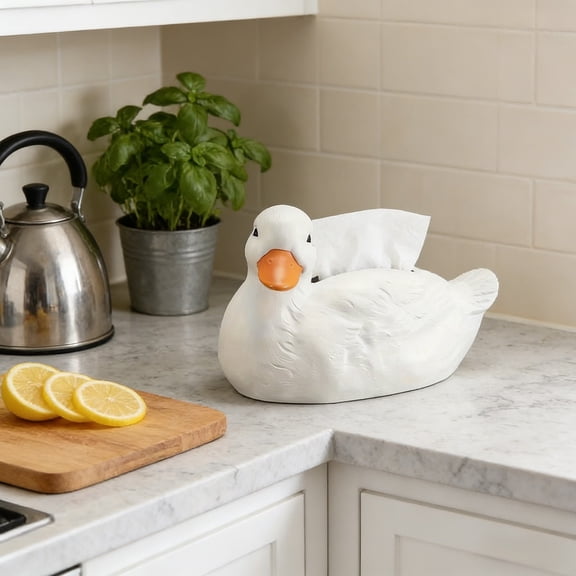 Upgraded Tissue Box Cute Ducks Tissue Box Cover Napkin Storage Box Facial Napkin For Car Bedroom Vanity Decorative Holder For Tissues Adds Charm To Any Room D