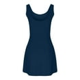 thumbnail image 4 of ZQGJB Womens Athletic Romper One Piece Workout Outfits Trendy Solid Color Side Slit Tennis Dresses Exercise Golf Skorts Onesies Navy M, 4 of 9