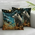 thumbnail image 3 of MLJA  Howling Wolf Throw Pillow Covers Moonlight Wild Wolves Cushion Cases Bohemian Aztec Southwestern Pillow Covers ,Rustic Wildlife Cabin Winter Decorative Pillow Covers for Teens Boys Men, 3 of 5