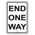 thumbnail image 1 of End One Way Warning Notice Plate Aluminium 12"x18" Metal Sign, 1 of 1