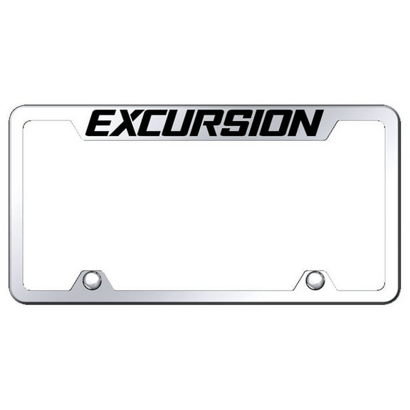 Ford Excursion Logo Stainless Steel Truck Cut-Out License Plate Frame (Chrome)