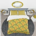thumbnail image 2 of Designart 'Retro Abstract Design In Yellow And Green ' Mid-Century Modern Duvet Cover Set, 2 of 4