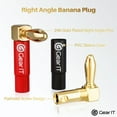 thumbnail image 2 of GearIT Right Angle Banana Plugs for Speaker Wire (6 Pairs, 12 Pieces), 90 Degree Pin Plug Type, 24K Gold Plated Insulated for Speaker Banana Jack Terminals, 2 of 7