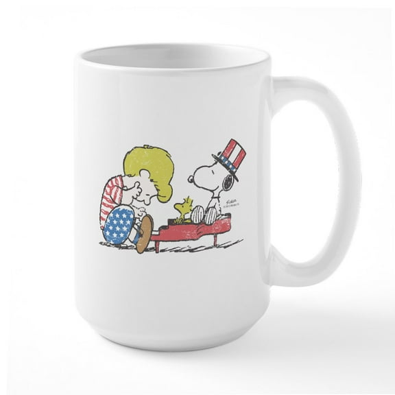 CafePress - Snoopy Vintage Schroeder Large Mug - 15 oz Ceramic Large White Novelty Mug