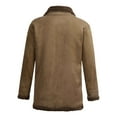thumbnail image 7 of Miluxas Mens Faux Fur Shearling Coat Casual Winter Warm Jacket Windbreaker Overcoat Long Peacoat Jackets Fashion Khaki, 7 of 7