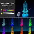 thumbnail image 2 of Lámpara 3D Illusion POSSHE Space Shuttle, luz nocturna con control remoto, 2 of 9