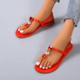 thumbnail image 6 of OAVQHLG3B Sandals for Women Clearance Women's Flat Rhinestone Sandals Clip-on Women's Sandals, 6 of 9