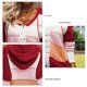 thumbnail image 5 of Suéteres para Mujer Diseño De Empalme con Cuello En V Estilo con Capucha Color De Contraste Suéter con Capucha para Mujer para Fiesta Oficina Hogar Rojo L, 5 of 6