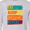 thumbnail image 4 of Inktastic Skateboarding Eat Sleep Skateboard Repeat Long Sleeve Youth T-Shirt, 4 of 5