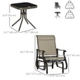 thumbnail image 3 of Outsunny 3PCs Glider Rocking Chairs with Table for Patio, Garden, Dark Grey, 3 of 10