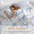 thumbnail image 4 of 3 Piece Purple Blue Bow Ribbon Duvet Cover Set Full Size, Microfiber Comforter/Quilt Cover with Corner Ties and 2 Pillowcases, Vintage Modern Art Bowknot All Season Soft Bedding with Zipper Closure, 4 of 8
