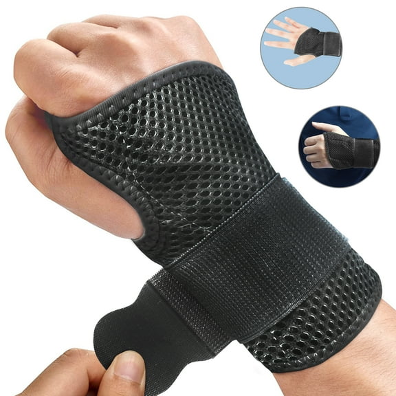 Wrist Brace, Removable Wrist Splint for Carpal Tunnel Pain, Wrist Support for Women and Men, Black, Right, Large