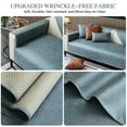 thumbnail image 5 of 4 Seater Velvet Sofa Cover Slipcover Plush Couch Cover All-Inclusive Protector Washable with Non Slip Straps, Green, 5 of 7