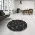 thumbnail image 4 of Ahgly Company Machine Washable Indoor Round Transitional Night Black Area Rugs, 8' Round, 4 of 7