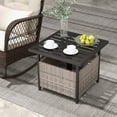 thumbnail image 2 of Costway Rattan Wicker Steel Side Table Outdoor Furniture Deck Garden Patio Pool Gray, 2 of 10